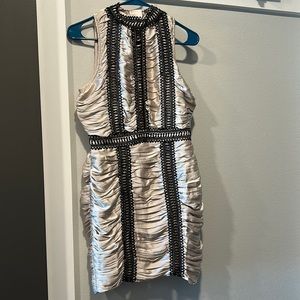 Satin Ruched Mini Dress